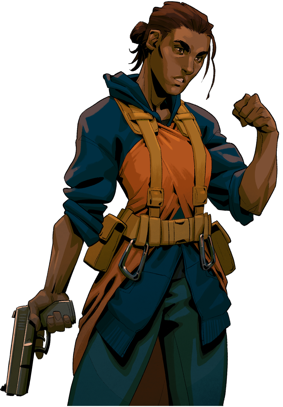 The main character from Killbeat by Kalma Games, a Tampere game studio